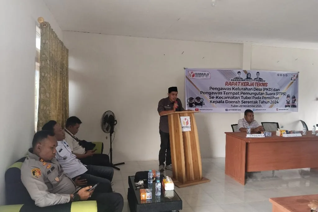 Gelar Rapat Teknis, Panwascam Tubei Harap Ada Penyamaan Persepsi Regulasi