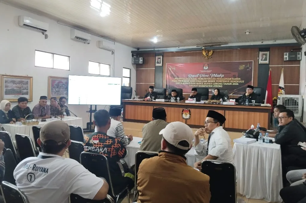 Rapat Pleno Perolehan Suara Pilkada Lebong 2024, Azhari-Bambang Unggul
