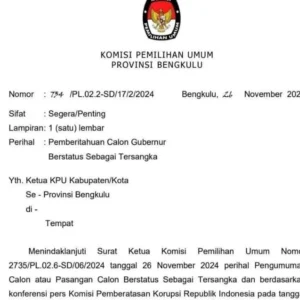 SE KPU Provinsi Bengkulu Disebut Bentuk Intimidasi Kepada Pasangan ROMER SE KPU Provinsi Bengkulu Disebut Bentuk Intimidasi Kepada Pasangan ROMER