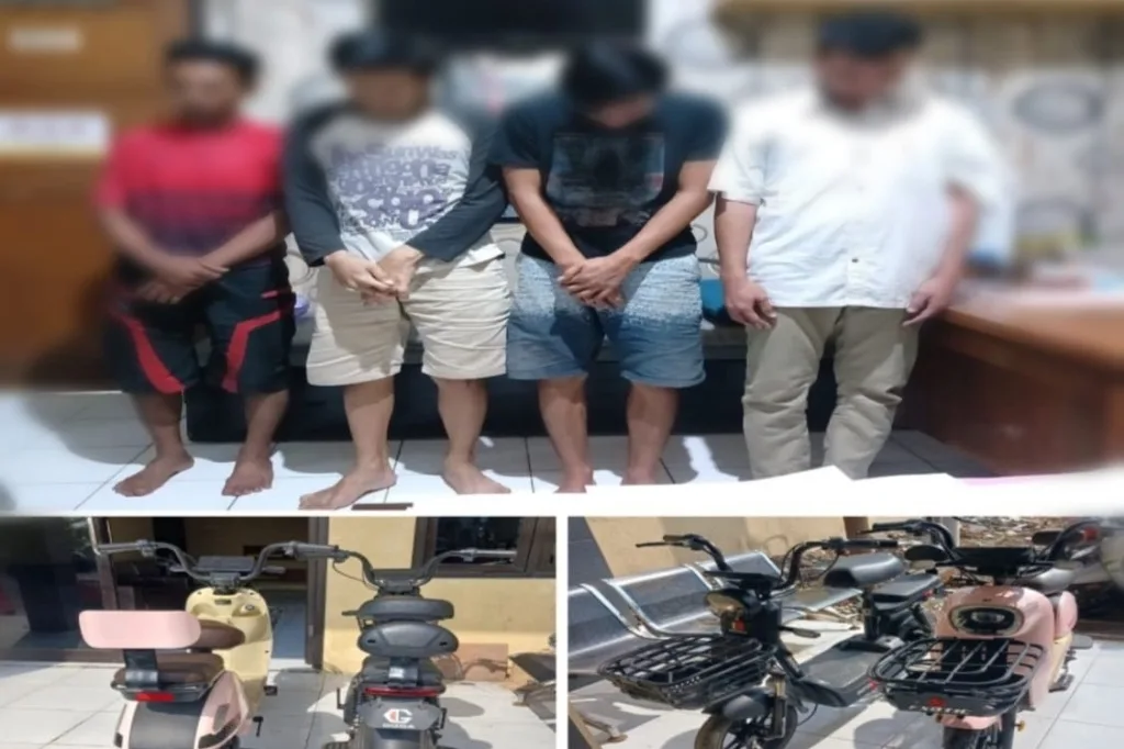 Gelapkan Sepeda Listrik, 4 Orang Warga Kota Tegal Diamankan Polisi