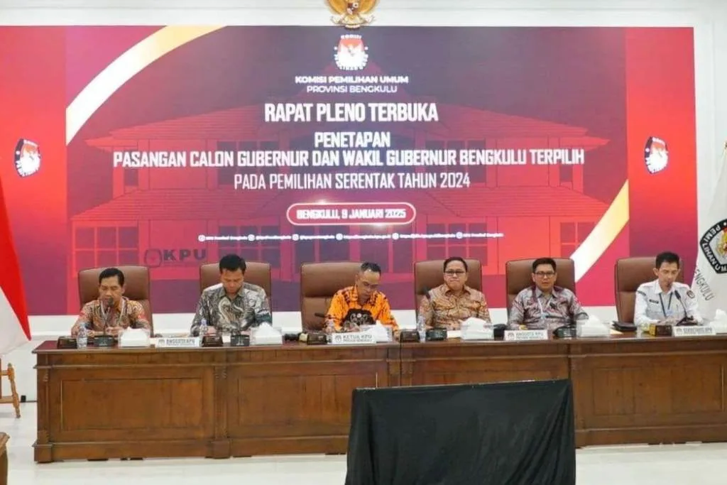 KPU Provinsi Bengkulu Tetapkan Gubernur dan Wakil Gubernur Bengkulu Terpilih Pilkada 2024