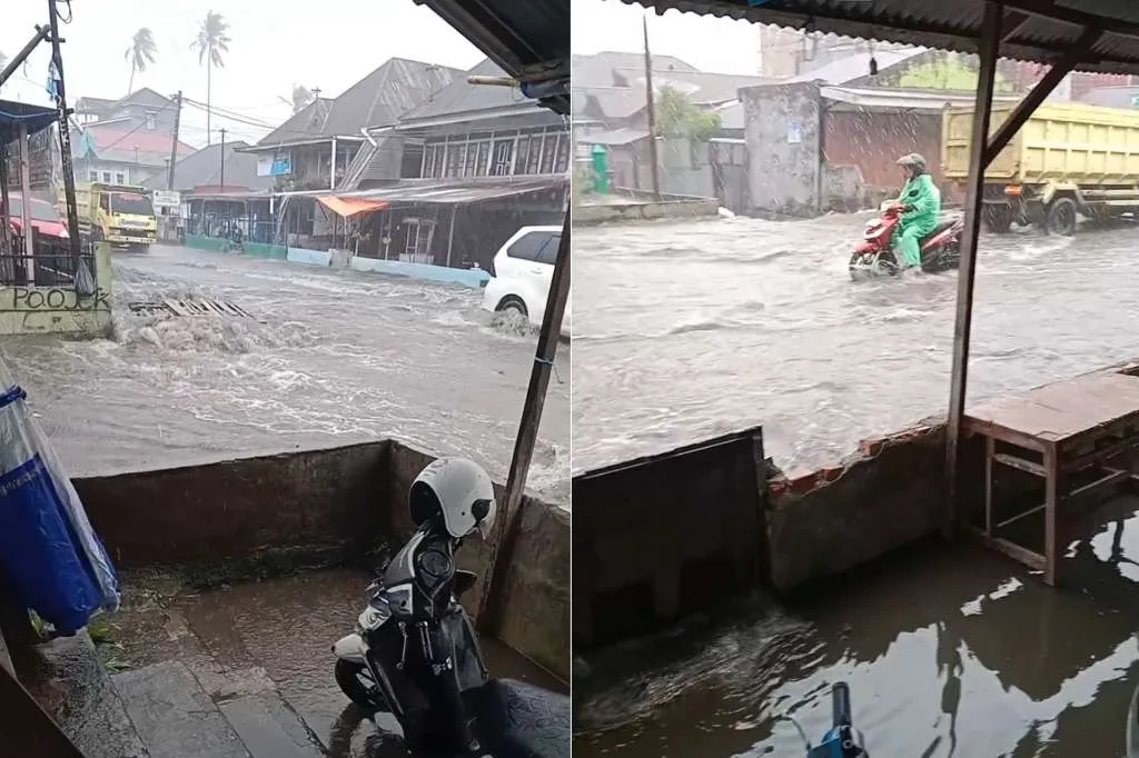 Kembali Muncul Fenomena Sungai di Atas Jalan Wilayah Rejang Lebong