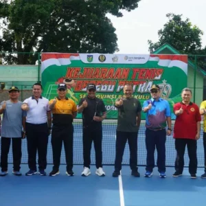 Korem 041/Garuda Emas menggelar Turnamen Tenis Beregu Putra se-Provinsi Bengkulu