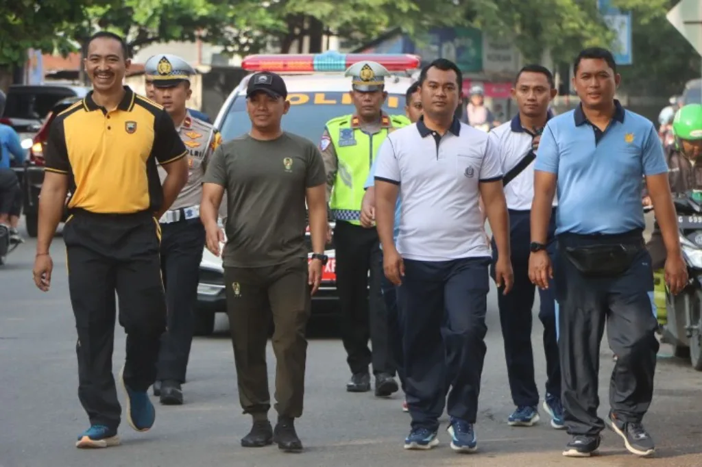 Ratusan Anggota TNI dan Polri Gelar Olah Raga Bersama di Mapolres Tegal Kota