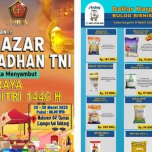 Ada Bazar Murah di Besok di Makorem 041 Bengkulu, Ini Daftar Harganya