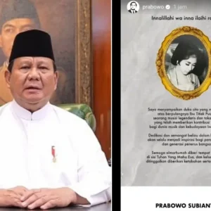 Duka Mendalam: Presiden Prabowo Sampaikan Pesan Penghormatan untuk Titiek Puspa