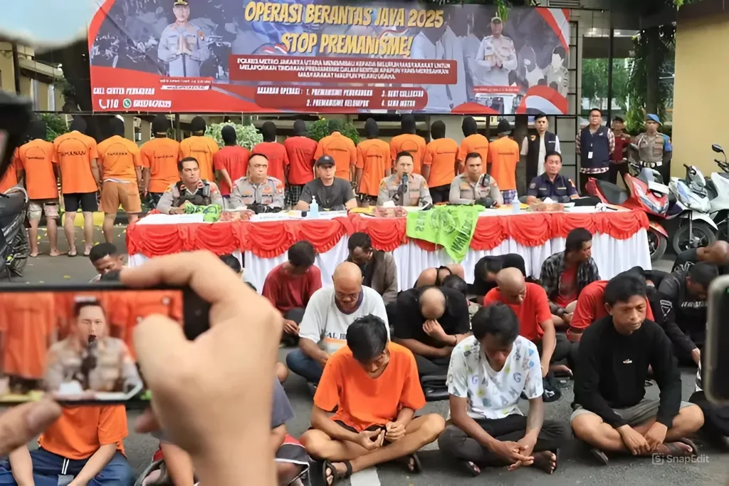Operasi Brantas Jaya: 299 Diduga Preman Diamankan Polres Metro Jakarta Utara