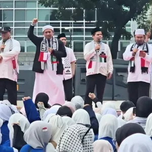 Ribuan Massa Gelar Aksi Damai di Kedubes AS Jakarta, Tuntut Hentikan Dukungan untuk Israel