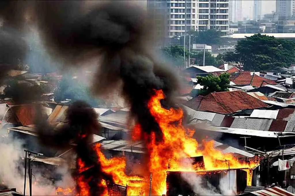 Kebakaran saat Idul Adha di Kapuk Muara Jakut, 800 Keluarga Terpaksa Mengungsi