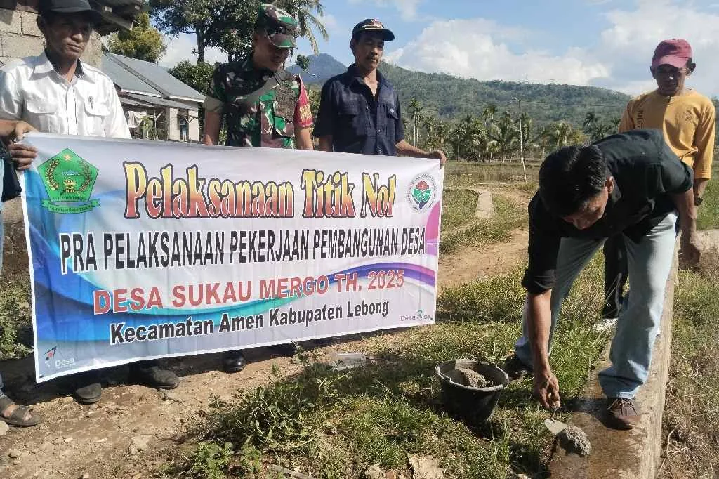 Pemdes Sukau Mergo Gelar Titik Nol Pembangunan Desa