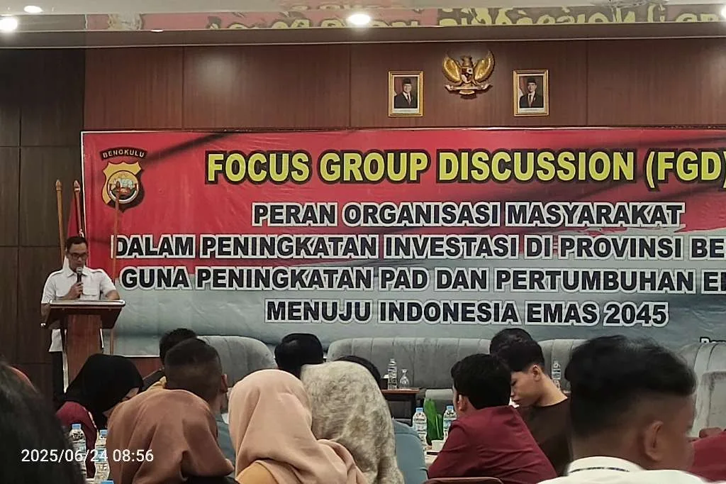 Ditintelkam Polda Bengkulu Gelar FGD Bahas Peran Ormas dalam Mendorong Investasi dan PAD