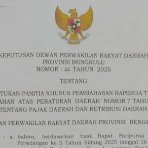 DPRD Provinsi Bengkulu Bentuk Pansus Revisi Perda Pajak Daerah, Ini Kata Usin