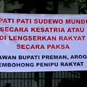Aksi Demo Akbar Besok di Pati Tuntut Bupati Sudewo Mundur Aksi Demo Akbar Besok di Pati: Tuntut Bupati Sudewo Mundur