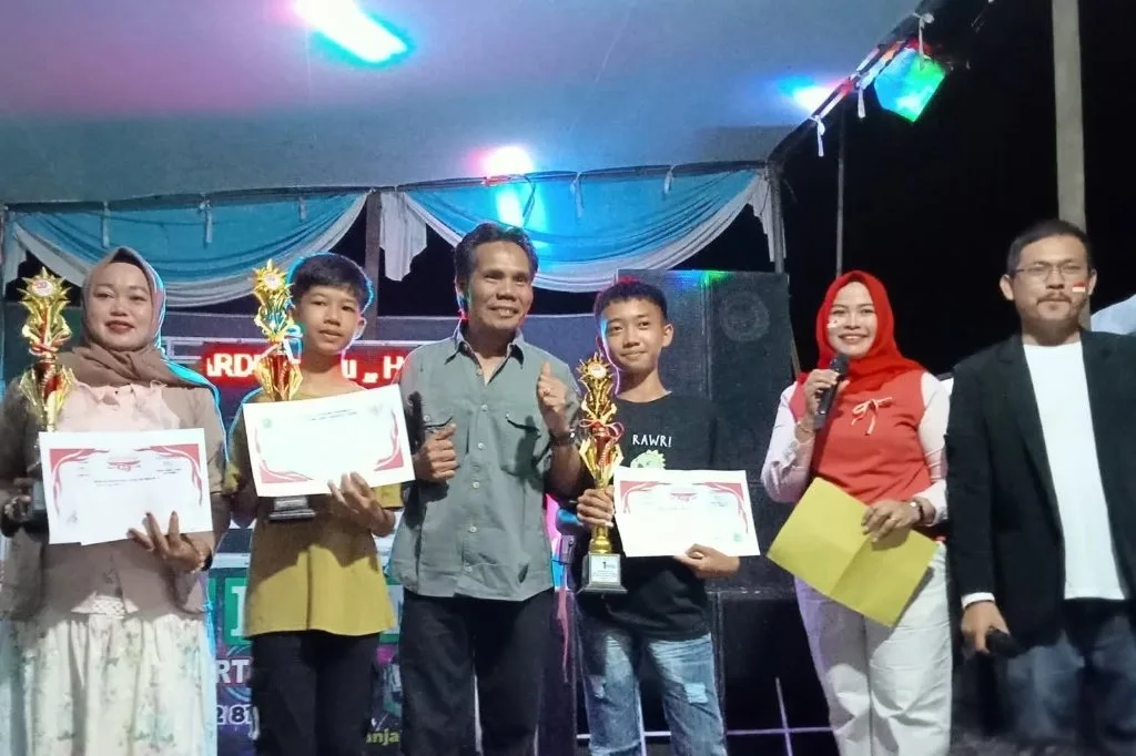 Malam Puncak HUT ke-80 RI, Pemdes Suka Damai Bagikan Hadiah Lomba
