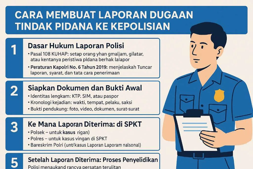 Simpan, Begini Cara Membuat Laporan Dugaan Tindak Pidana ke Kepolisian