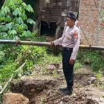 Tanah Longsor, Polsek Lebong Tengah Ingatkan Warga Waspada