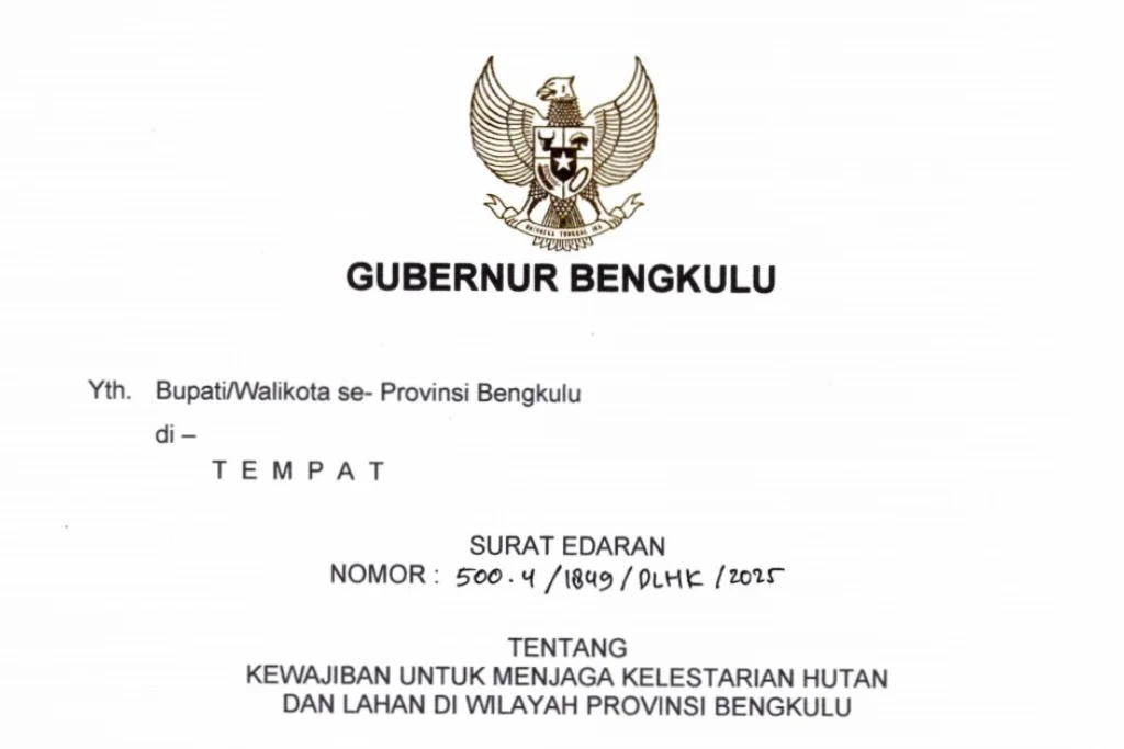 Antisipasi Bencana Sumatera, Gubernur Bengkulu Tegaskan Kewajiban Jaga Kelestarian Hutan dan Lahan