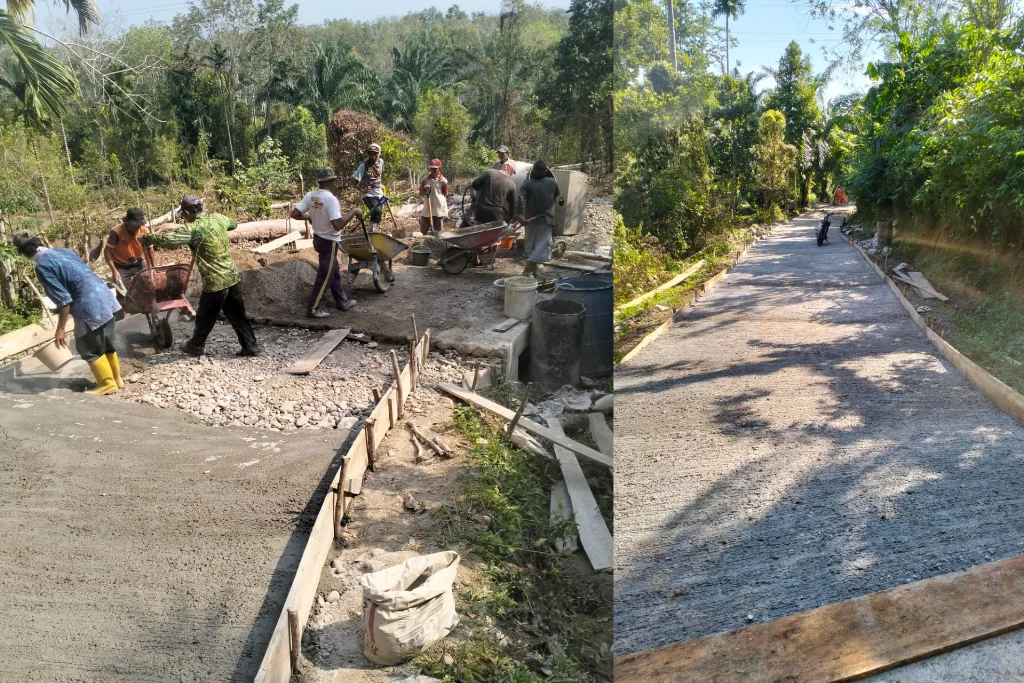 Desa Penyandingan Sukses Rampungkan JUT Meski Sempat Terkendala Cuaca