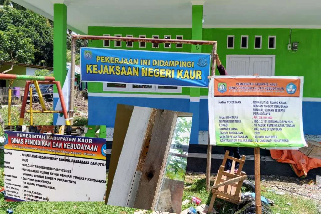 Klaim Diknas Kaur Proyek Didampingi Kejari Dipertanyakan, Pekerjaan Diduga Asal Jadi Masih Ditemukan