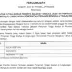 Pemprov Bengkulu Umumkan Tiga Besar Calon Sekda, Ada ASN Pusat