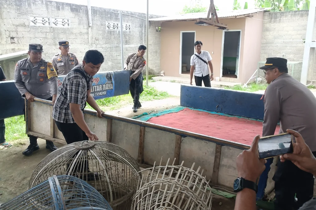 Polres Blitar Kota Berhasil Bongkar Judi Sabung Ayam, Arena Dibakar di Lokasi