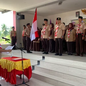 Dilantik Wabup, Muhammad Karta Pimpin Kwarran Gerakan Pramuka Kecamatan Meral