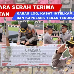 Kapolres Mukomuko Pimpin Sertijab Kabag Log, Kasat Intelkam, dan Kapolsek Teras Terunjam