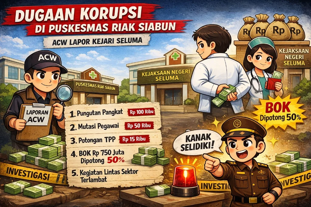 ACW Laporkan Dugaan Pungli dan Pemotongan Dana BOK di Puskesmas Riak Siabun
