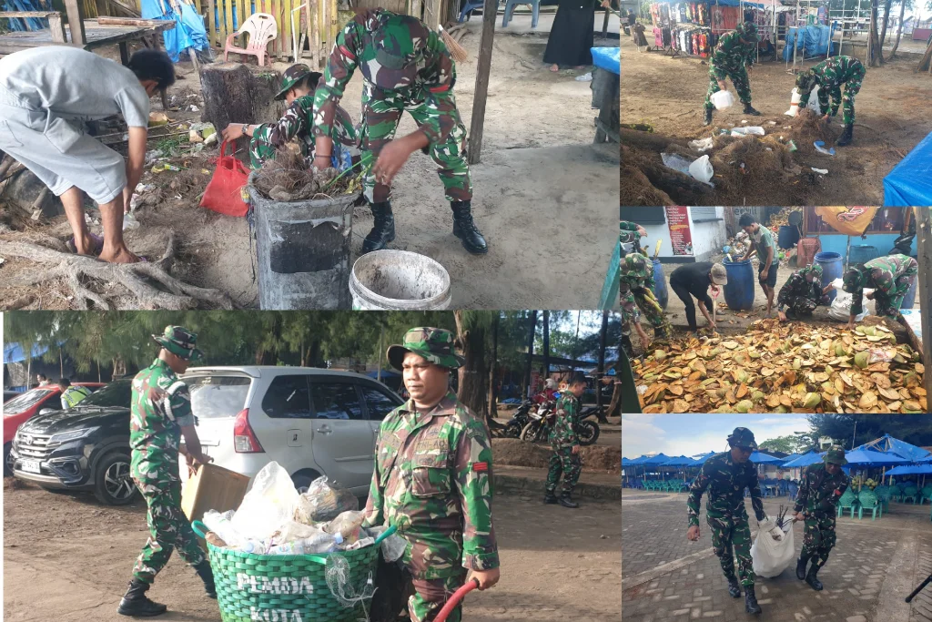 Dukung Pariwisata Berkelanjutan, Korem 041/Gamas Gencarkan Aksi Bersih Pantai Panjang