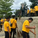 Polres Seluma Pimpin Aksi Bersih-Bersih di Wisata Irigasi Bendungan Seluma