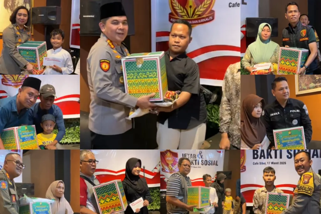 Buka Puasa Bersama AMJ: Polisi-Pers Kolaborasi Berbagi Santunan dan Kamtibmas