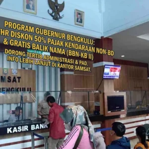 Program Diskon 50 Persen Mutasi Kendaraan Bengkulu Berlaku April-Agustus 2026