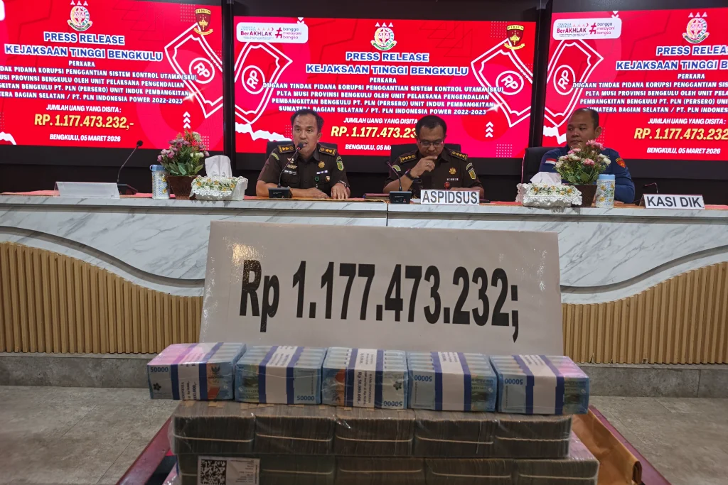 Update Korupsi PLTA Musi: Kejati Bengkulu Terima Rp1,17 Miliar, Total Pemulihan Capai Rp6,12 Miliar