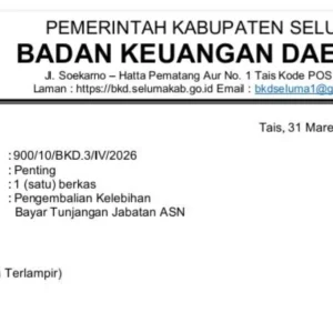 36 ASN Seluma Diminta Kembalikan Kelebihan Uang Tunjangan Jabatan 36 ASN Seluma Diminta Kembalikan Kelebihan Uang Tunjangan Jabatan