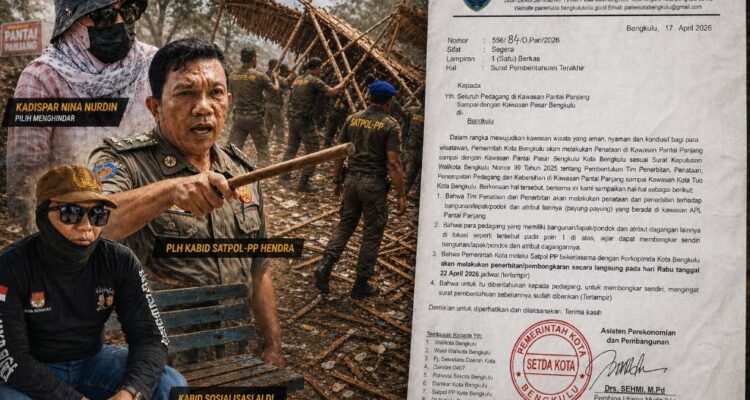 Ditanya Saat Pembongkaran Pondok Pedagang Pantai Panjang, Kadispar Kota Menghindar, Satpol-PP: Ini Tanah Pemerintah!