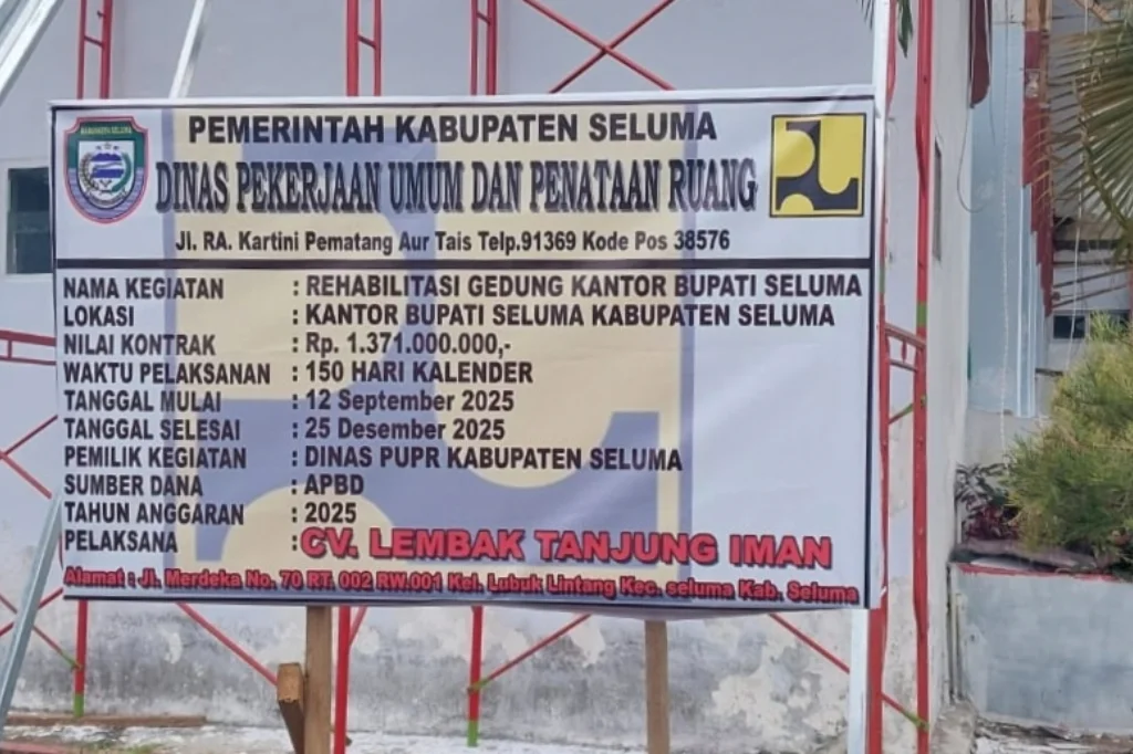 Kejari Mulai Pulbaket Proyek Rehab Kantor Bupati Seluma