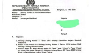 Dugaan Korupsi Proyek 8 Pustu Rp3,4 Miliar di Seluma Diperiksa Polda Bengkulu
