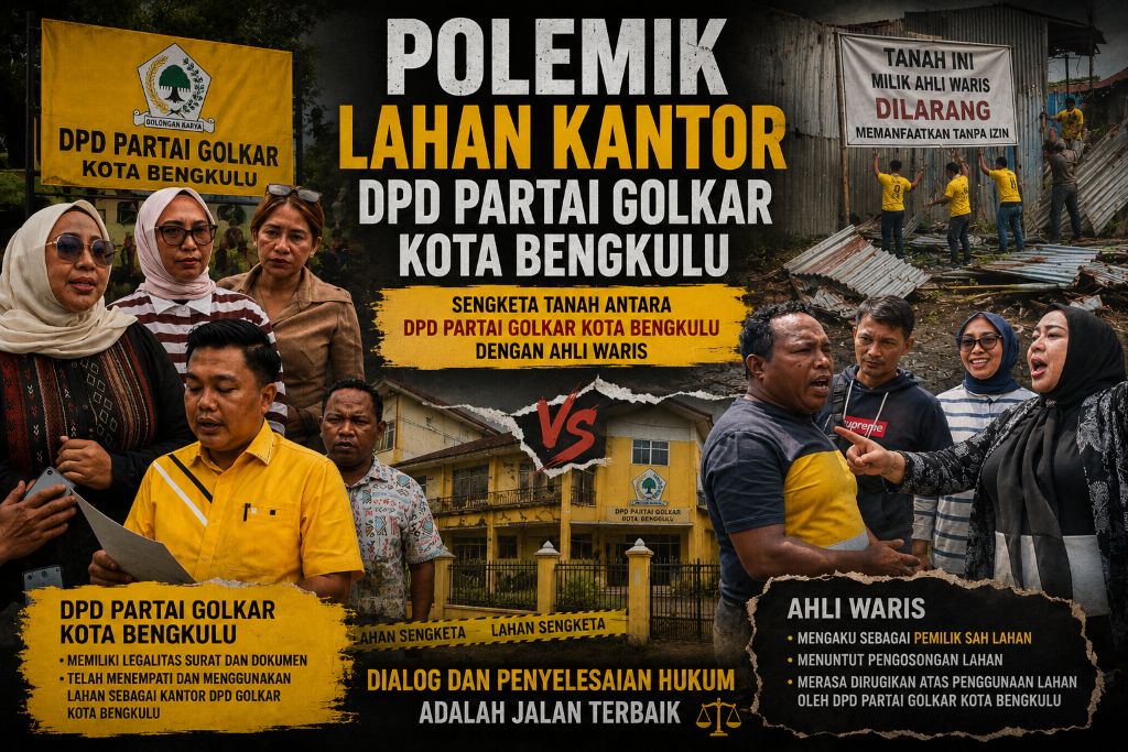Konflik Lahan Kantor Golkar Kota Bengkulu Pecah: Aksi Segel, Somasi, Pembongkaran Paksa Hingga Laporan Pidana