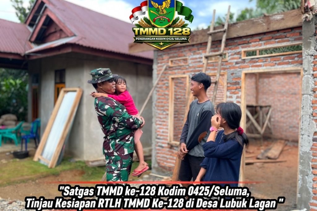 TMMD Ke-128 Kodim 0425/Seluma Percepat Pembangunan RTLH di Desa Lubuk Lagan