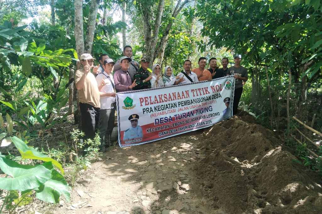 Titik Nol Digelar, Jalan Usaha Tani Turan Tiging Direhabilitasi