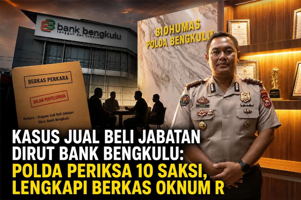 Kasus Jual Beli Jabatan Dirut Bank Bengkulu Polda Periksa 10 Saksi, Lengkapi Berkas Oknum R