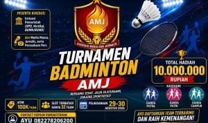 Total Hadiah Rp10 Juta, Semarakkan HUT RI ke-81, AMJ Gelar Turnamen Badminton 2026 Total Hadiah Rp10 Juta, Semarakkan HUT RI ke-81, AMJ Gelar Turnamen Badminton 2026