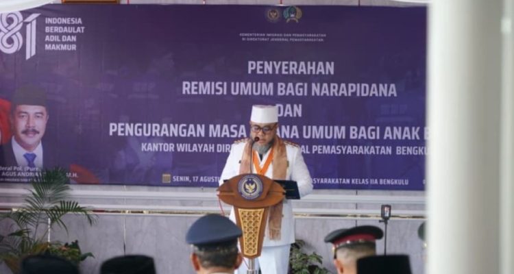 HUT RI ke-81, 1.711 Warga Binaan di Bengkulu Terima Remisi Kemerdekaan