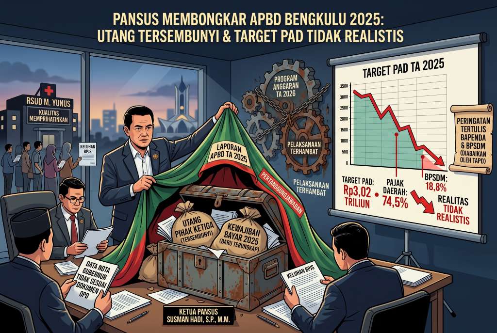 Pansus Bongkar Utang Ratusan Miliar Hingga Target PAD Pemprov Bengkulu Tak Realistis Pansus Bongkar Utang Ratusan Miliar Hingga Target PAD Pemprov Bengkulu Tak Realistis