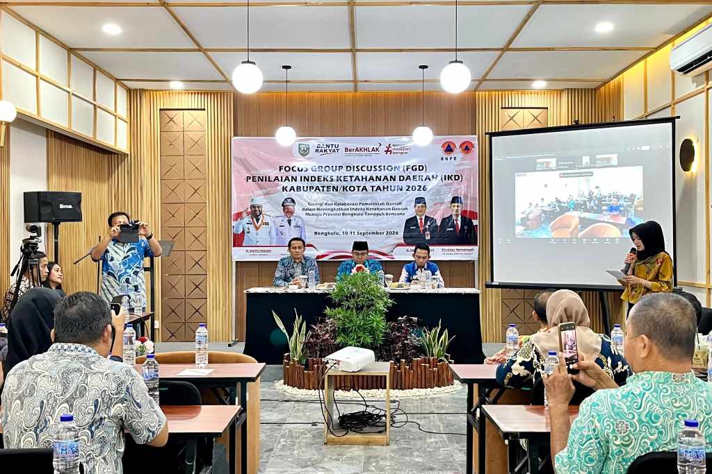 Perkuat Ketahanan Bencana, Pemprov Bengkulu Evaluasi Akurasi Data IKD Kabupaten dan Kota