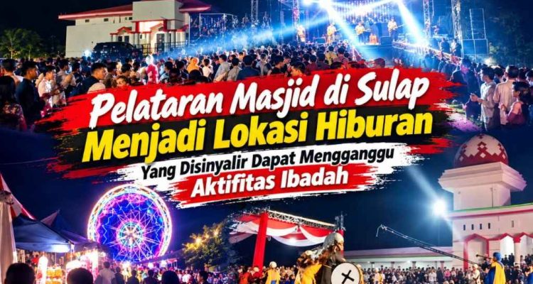 Alih Fungsi Pelataran Masjid Falihin Disesaki Hiburan, Fasilitas Publik Terbengkalai