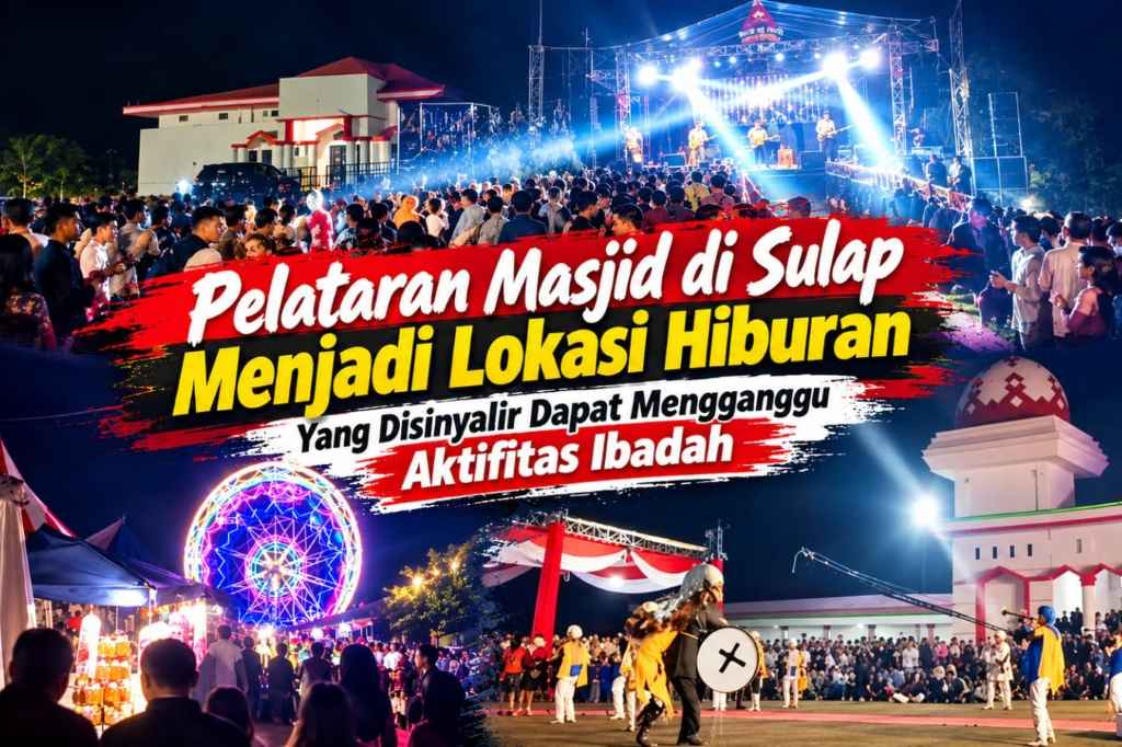 Alih Fungsi Pelataran Masjid Falihin Disesaki Hiburan, Fasilitas Publik Terbengkalai