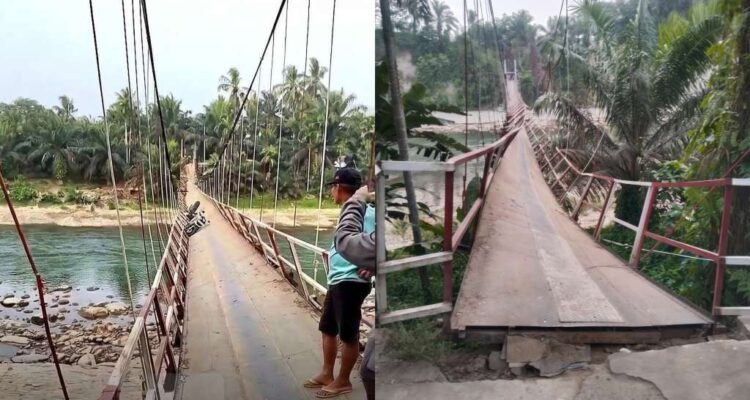 Baru Lima Bulan Direhab Jembatan Gantung Garuda Seluma Sudah Nyaris Putus
