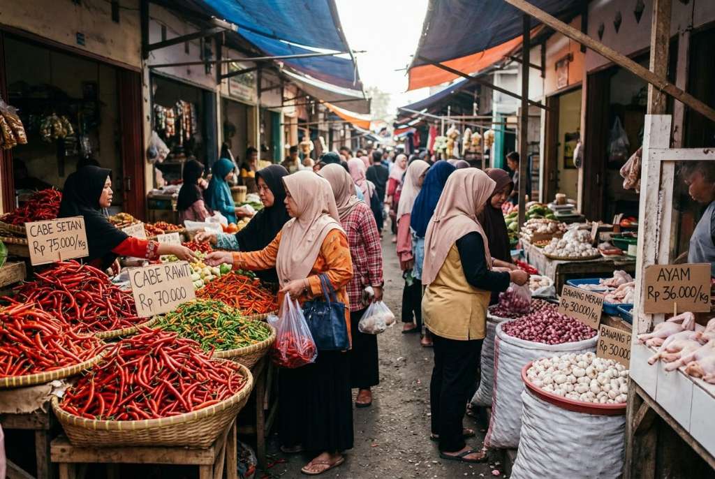 Harga Cabai Meroket, Komoditas Unggas dan Bawang Turun