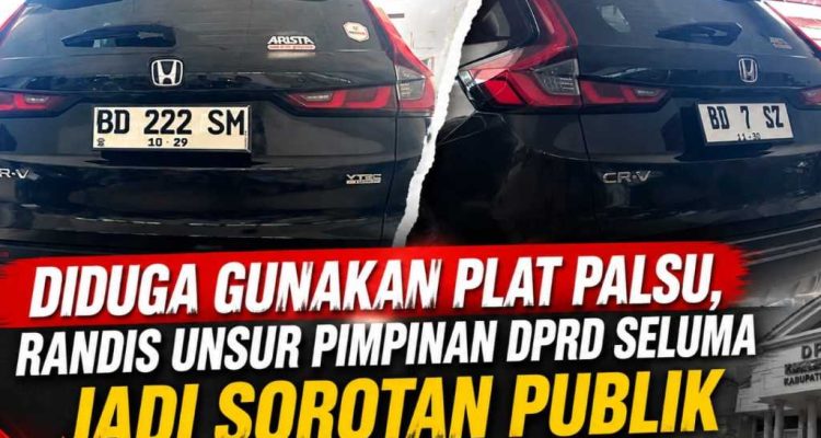 Mobil Dinas Pimpinan DPRD Seluma Gunakan Nopol Pribadi?
